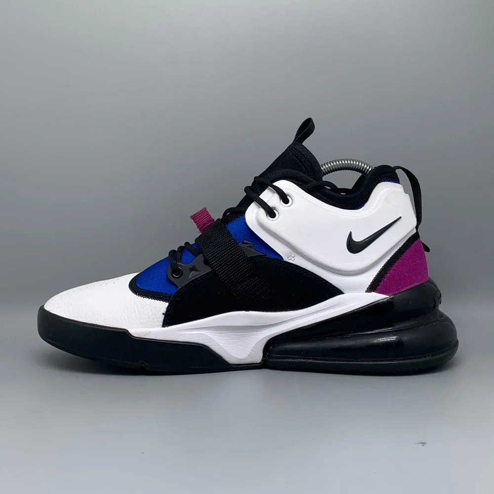 Nike Air Force 270 White Black Purple‎ Basketball Shoes AH6772-101 Men’s Sz 11